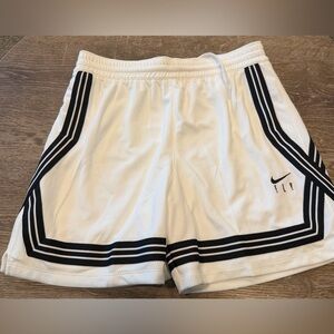 Nike White Athletic Shorts with Black Stripe Accents
